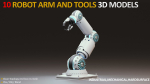 10 Industrial Robot Arm and 5 tools 3D model