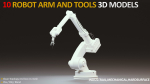 10 Industrial Robot Arm and 5 tools 3D model