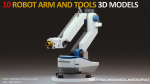10 Industrial Robot Arm and 5 tools 3D model