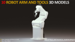 10 Industrial Robot Arm and 5 tools 3D model