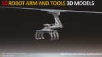 10 Industrial Robot Arm and 5 tools 3D model