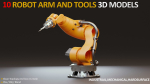 10 Industrial Robot Arm and 5 tools 3D model