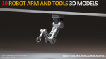 10 Industrial Robot Arm and 5 tools 3D model