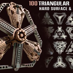 100 Triangular Hardsurface Alpha and Normal map - vol4