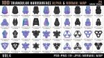 100 Triangular Hardsurface Alpha and Normal map - vol4