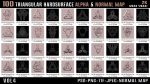 100 Triangular Hardsurface Alpha and Normal map - vol4
