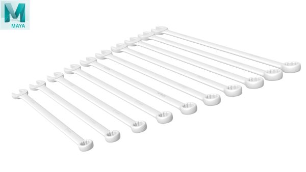 10pc 12-Point Metric Long CombinationWrench Set 10-19mm