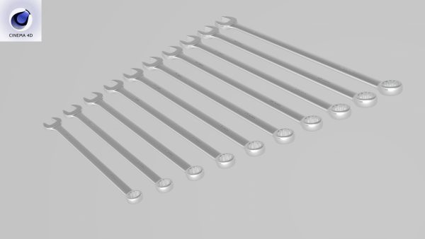 10pc 12-Point Metric Long CombinationWrench Set 10-19mm