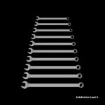 10pc 12-Point Metric Long CombinationWrench Set 10-19mm
