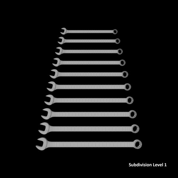 10pc 12-Point Metric Long CombinationWrench Set 10-19mm