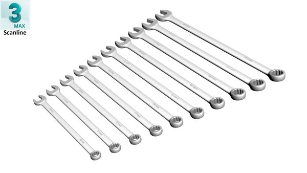 10pc 12-Point Metric Long CombinationWrench Set 10-19mm