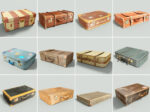 12 Vintage Suitcases Retro Valise Collection