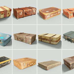 12 Vintage Suitcases Retro Valise Collection