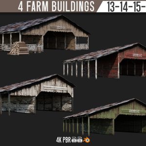 13-14-15-16 - Farm Buildings 4K PBR GameReady