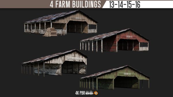 13-14-15-16 - Farm Buildings 4K PBR GameReady