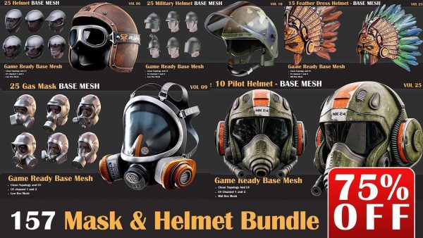 157 Mask and Helmet Base Mesh Bundle