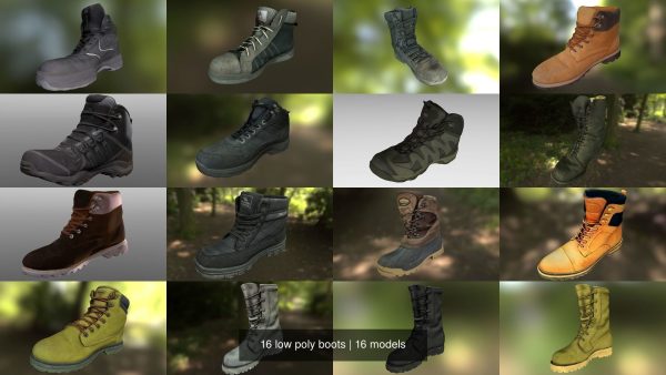 16 low poly boots