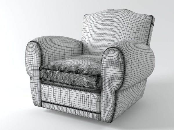 1940s French Mustache Leather Club Swivel Chair