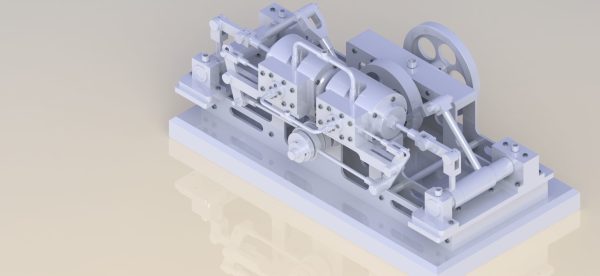 2 CYLINDER HORIZONTAL STEAM ENGINE OF THE MONITOR TYPE
