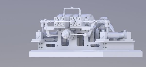 2 CYLINDER HORIZONTAL STEAM ENGINE OF THE MONITOR TYPE