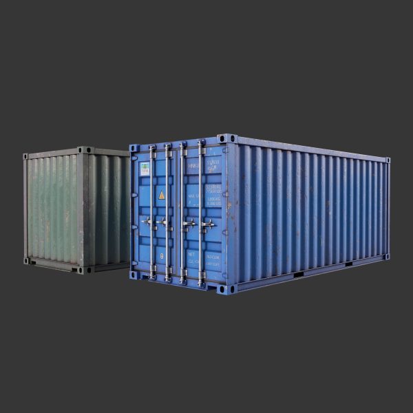 20 Feet Container Low-poly 3d model