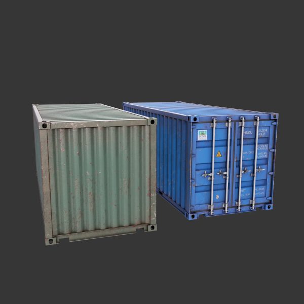 20 Feet Container Low-poly 3d model