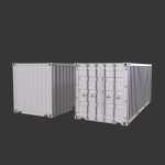 20 Feet Container Low-poly 3d model