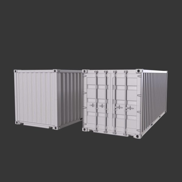 20 Feet Container Low-poly 3d model