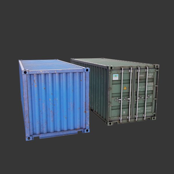 20 Feet Container Low-poly 3d model