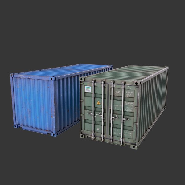 20 Feet Container Low-poly 3d model