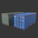 20 Feet Container Low-poly 3d model
