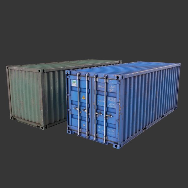 20 Feet Container Low-poly 3d model