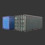 20 Feet Container Low-poly 3d model