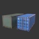 20 Feet Container Low-poly 3d model