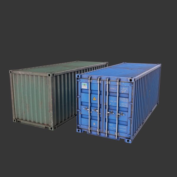 20 Feet Container Low-poly 3d model