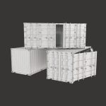 20 FT Side Opening Container Low-poly 3d model