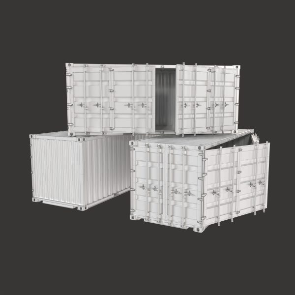 20 FT Side Opening Container Low-poly 3d model