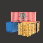 20 FT Side Opening Container Low-poly 3d model