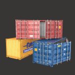 20 FT Side Opening Container Low-poly 3d model