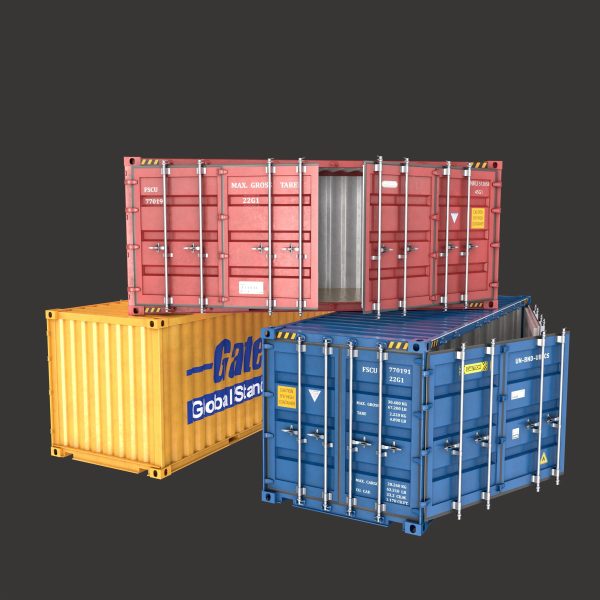 20 FT Side Opening Container Low-poly 3d model