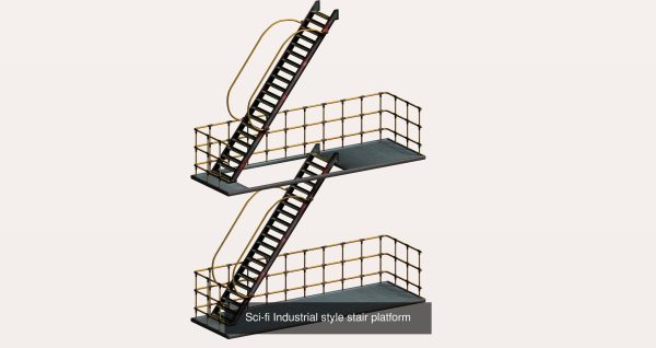 20 sci-fi and industrial platform stair pack