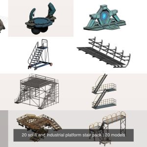 20 sci-fi and industrial platform stair pack