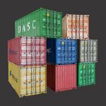 20Ft Containers Low-poly 3d model