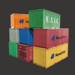20Ft Containers Low-poly 3d model