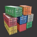 20Ft Containers Low-poly 3d model