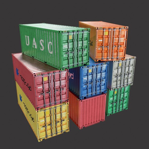 20Ft Containers Low-poly 3d model
