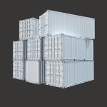 20Ft Containers Low-poly 3d model