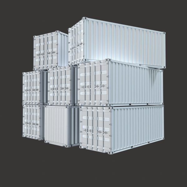 20Ft Containers Low-poly 3d model