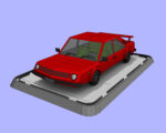 3 Cartoon Low Poly Cars Set