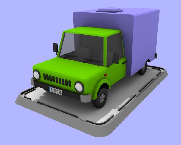 3 Cartoon Low Poly Cars Set